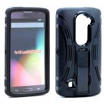 Wholesale LG Leon C40 Tribute 2 Armor Hybrid Stand Case (Black)